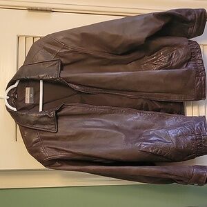 Bloomimdales Saville Row Chocolate Brown Color Leather Jacket